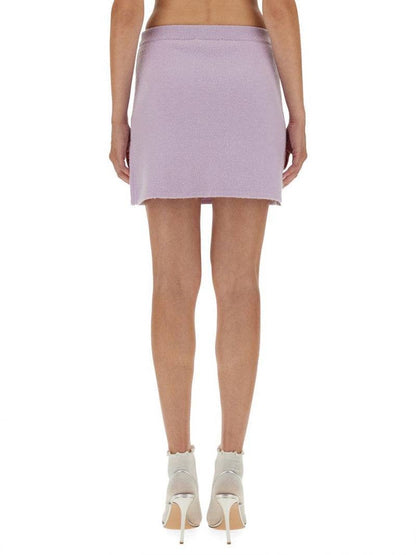 SP Lilac Purple Knitted Crystal-Trim Long Cardigan | Mini Skirt | Set