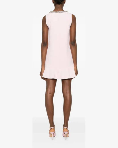 SP Pink Crepe Diamante Bow Cut-out Shift Mini Dress