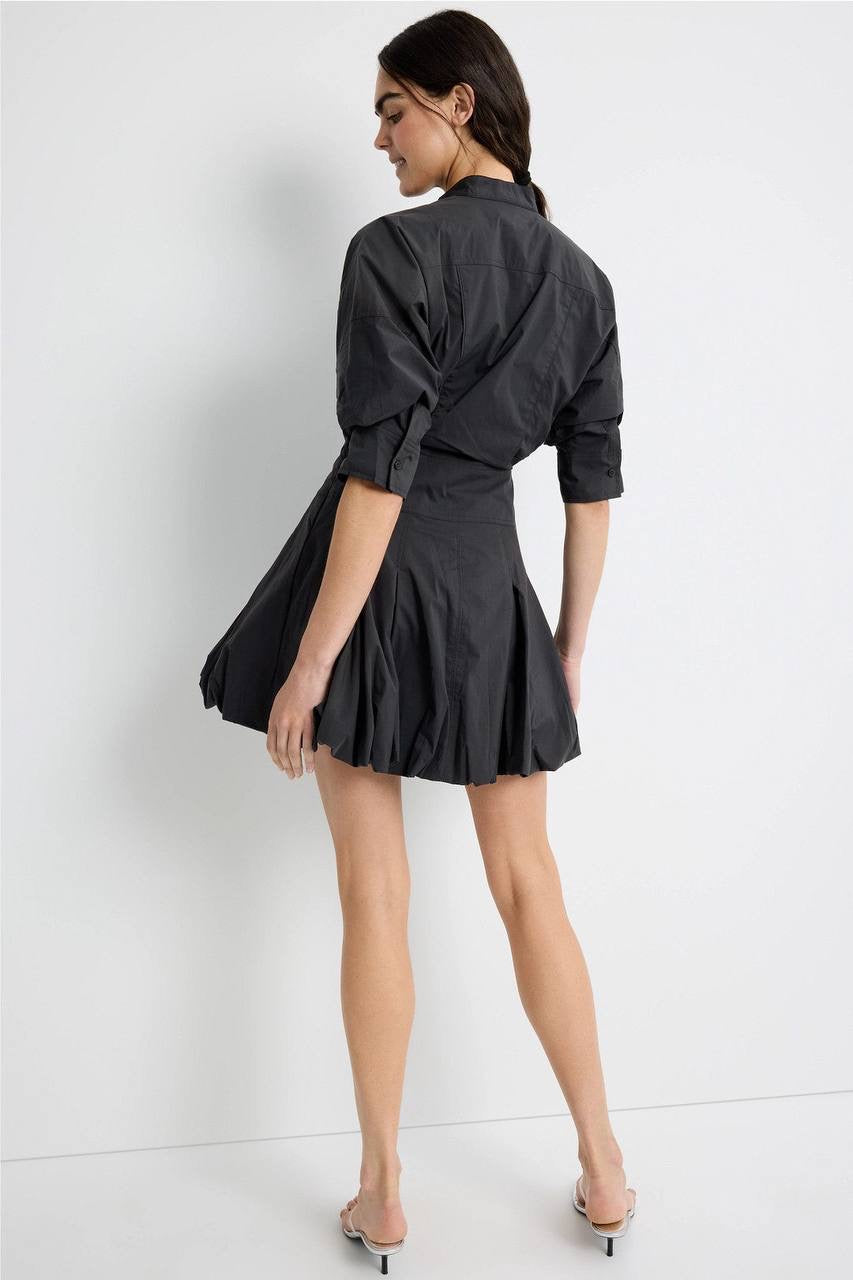 3 Colors! SK Effie Bubble Cotton-blend Mini Dress Shirtdress