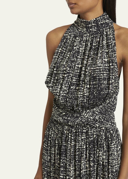 PS Lola Twist Front High Neck Sleeveless Vicose Crepe Midi Dresss