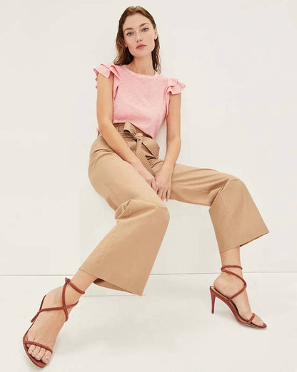VB Lang Strech-Cotton High Waist Pants