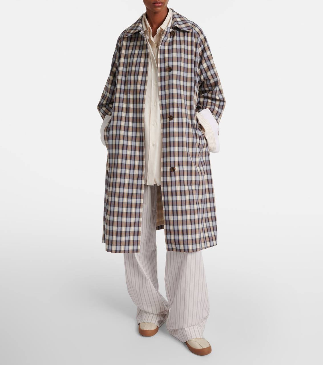 TR Hypnosta Striped Cotton Poplin Wide Leg Pants