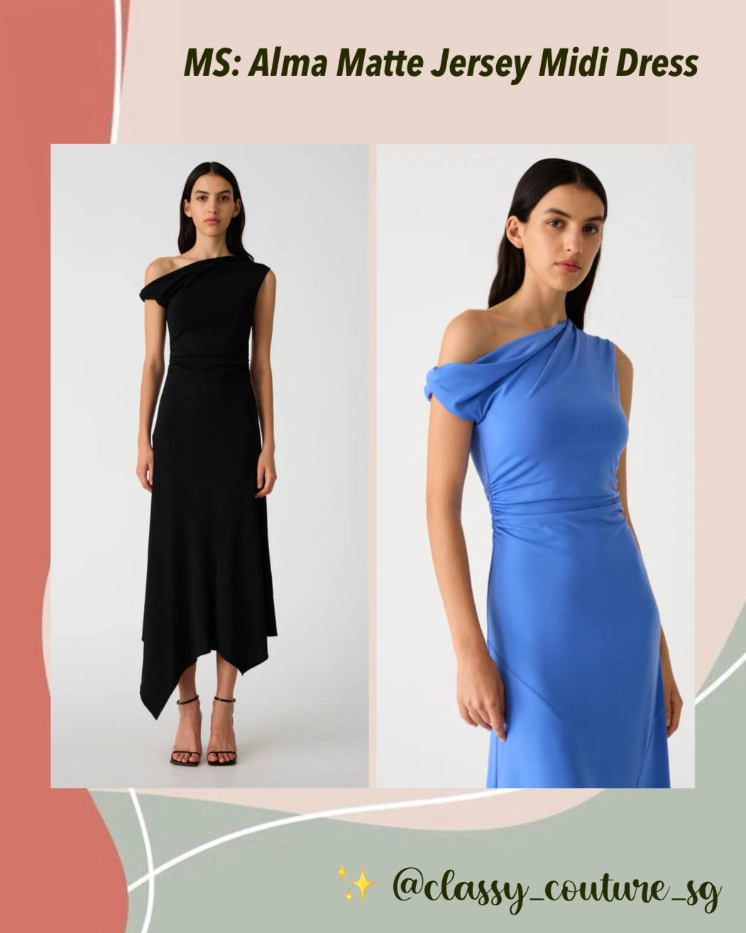 MS Alma Matte Jersey Midi Dress