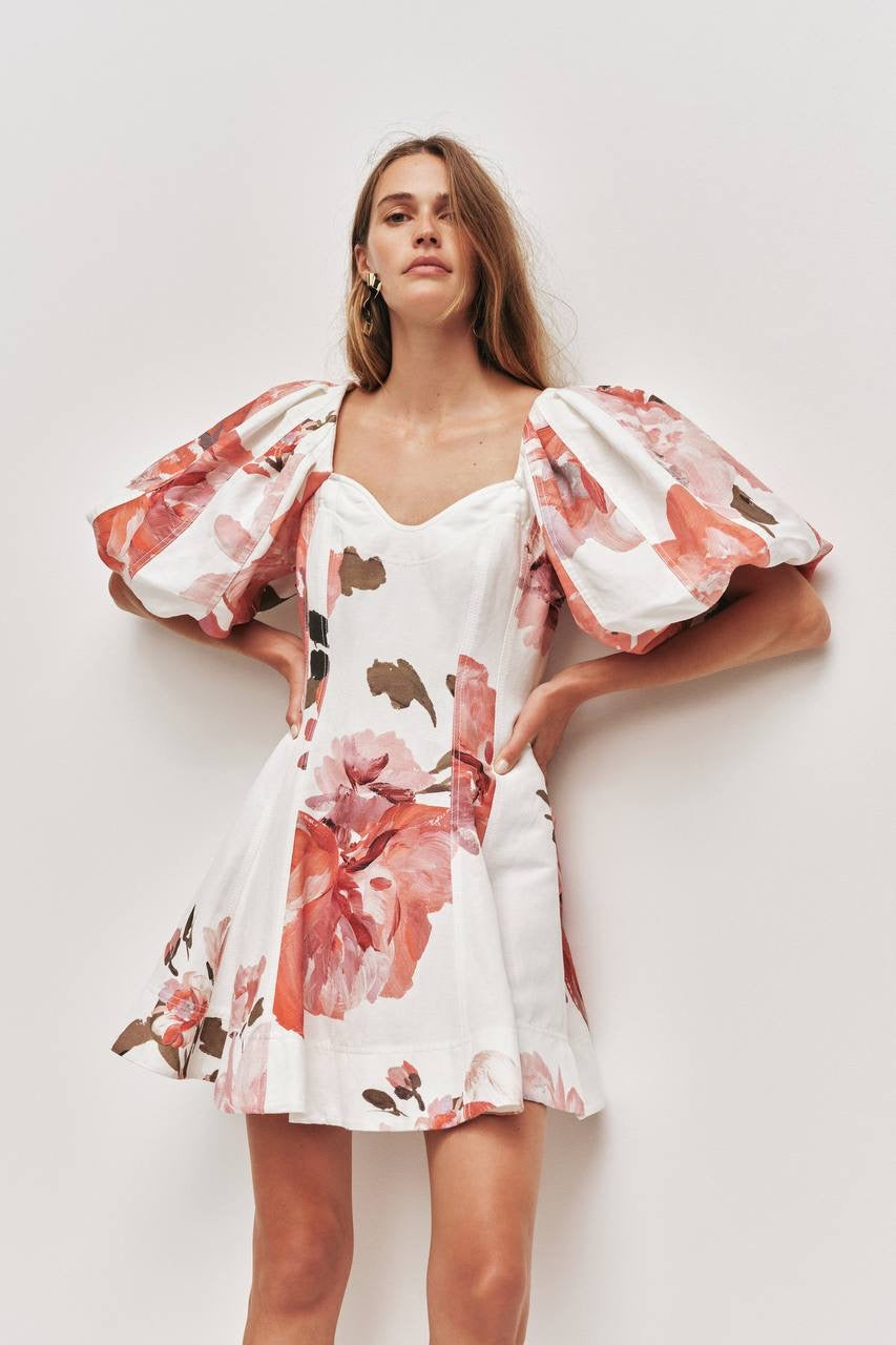 AJ Moderna Linen-Viscose Mini Dress