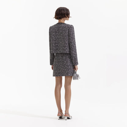 SP Black Check Boucle Jacket | Mini Skirt | Set