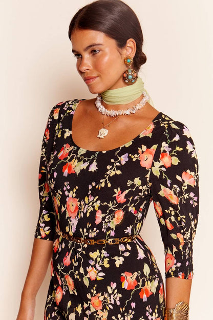 RX Oleander Viscose Midi Dress