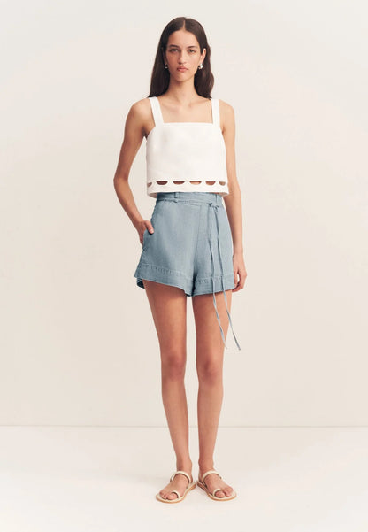 SJ Birdie Scallop Linen Cami Top | Scallop Pants | Set