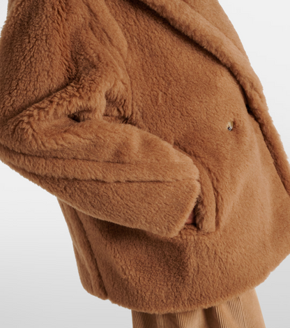 MM Short Teddy Bear Icon Alpaca-Wool-Silk Coat Jacket