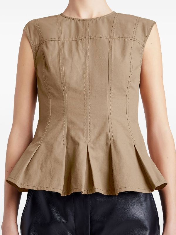 PS Felix Sleeveless Peplum Top in Tech Cotton