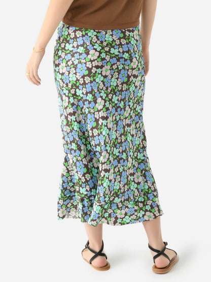 LM Bella Thick 22-Momme Silk Midi Skirt