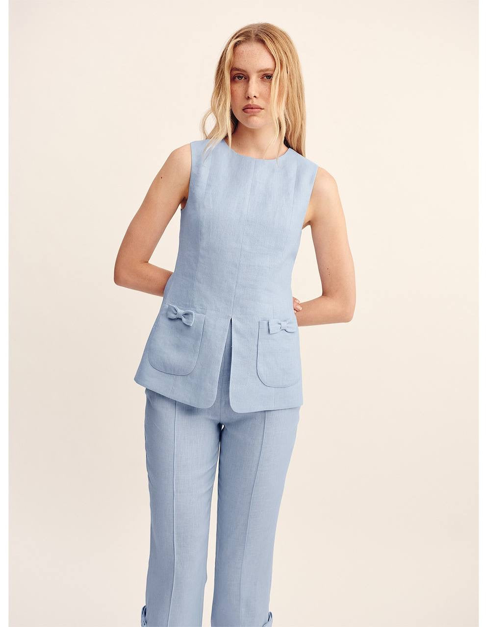PSE Harper Linen Jacket | Vest | Capri Pants | Set