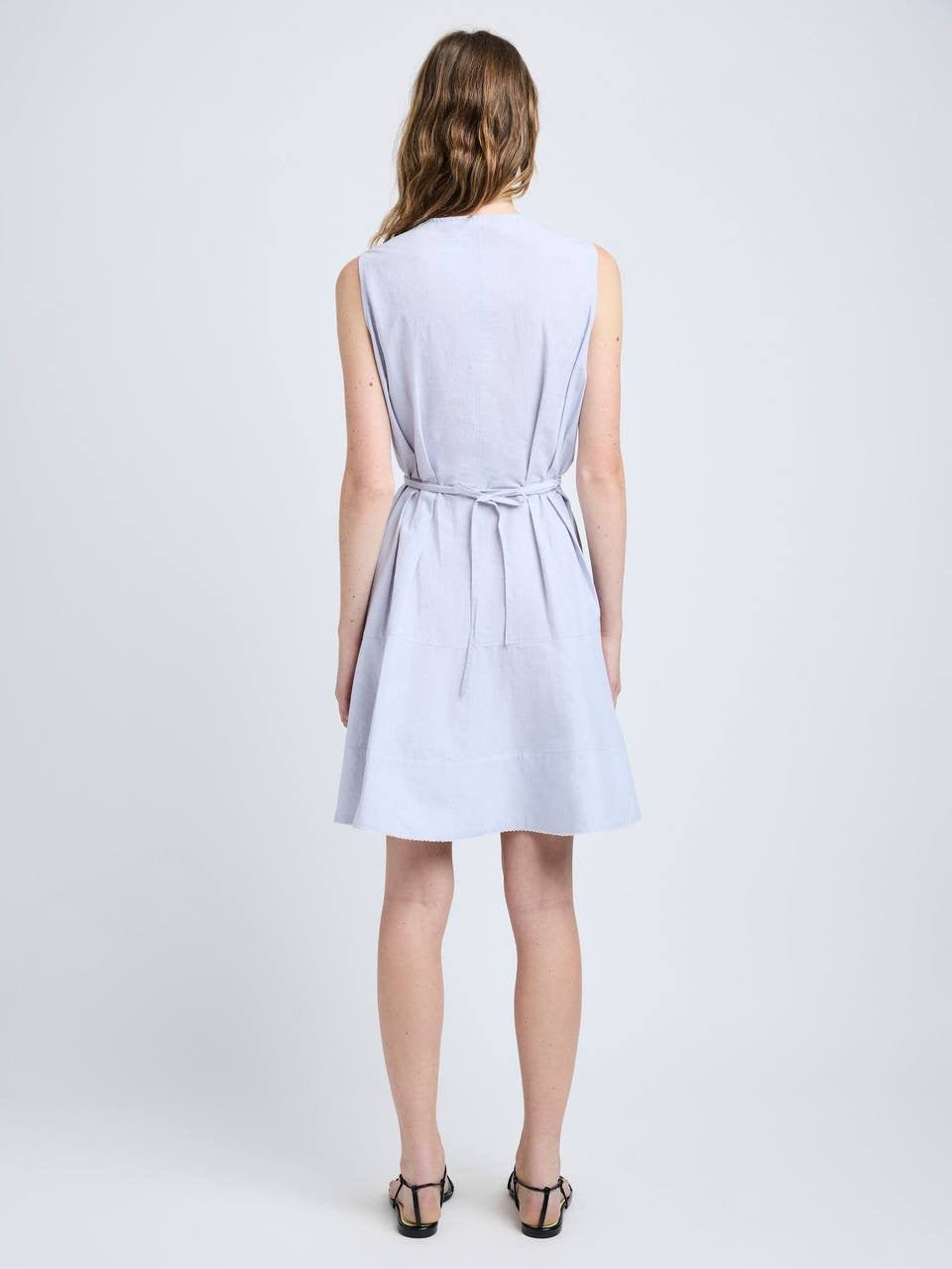 PS Kenzie Linen-Cotton Shirting Sleeveless Mini Dress