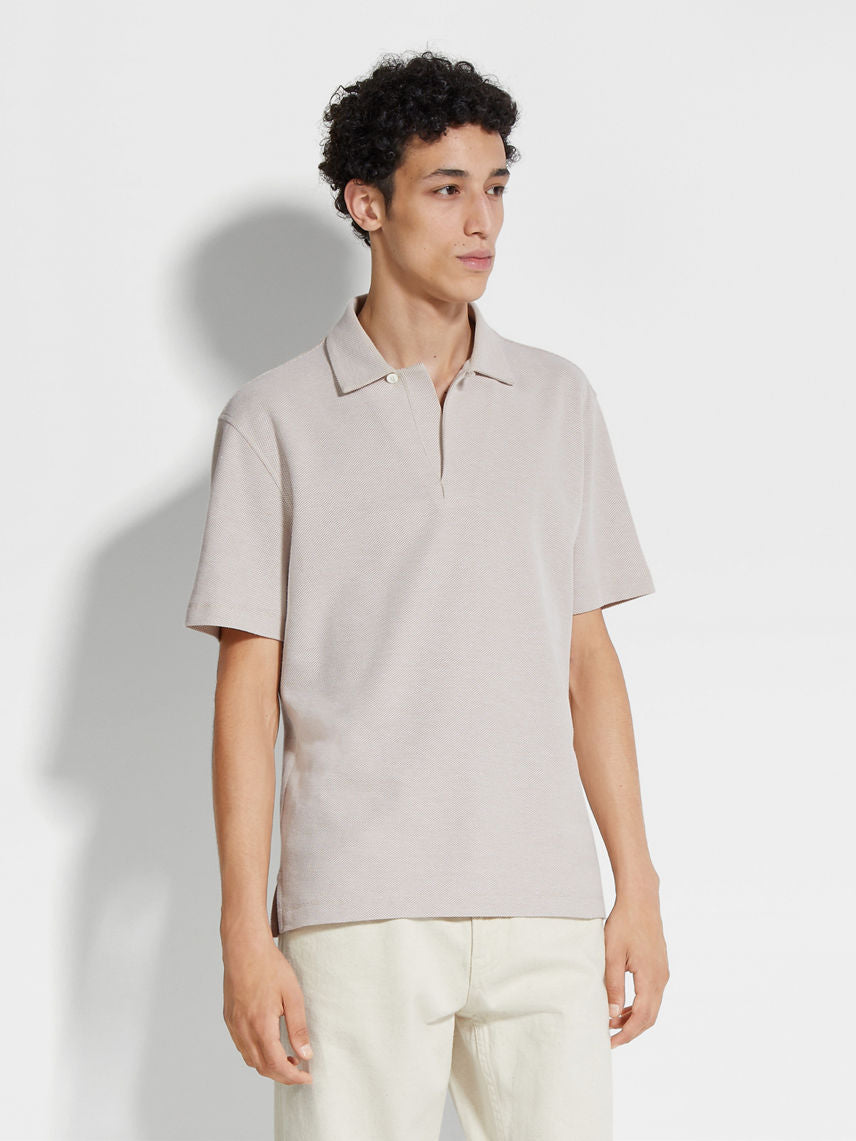 ZN Men’s Cotton Polo Shirt in Light Beige