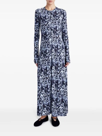 PS Atlas Long Sleeved Print Rayon Jersey Maxi Dress
