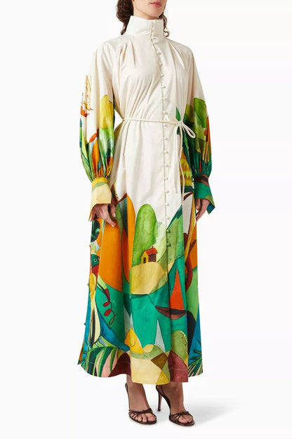 ALM Mokshini Cotton Shirtdress Midi Dress