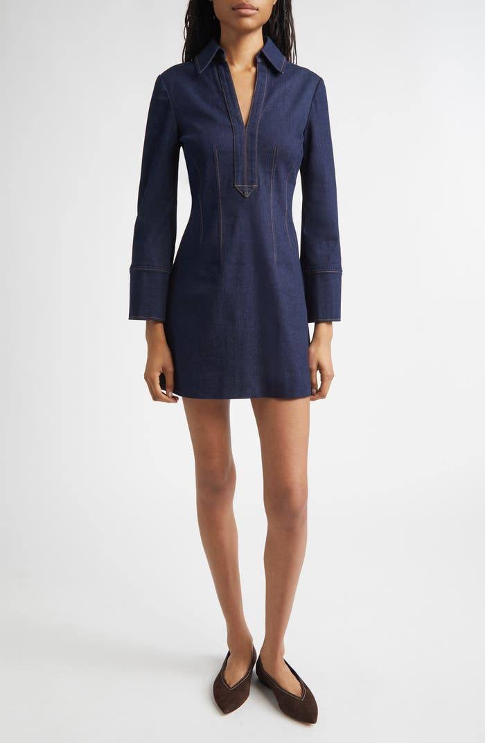 VB Raymond Denim Shirtdress Mini Dress