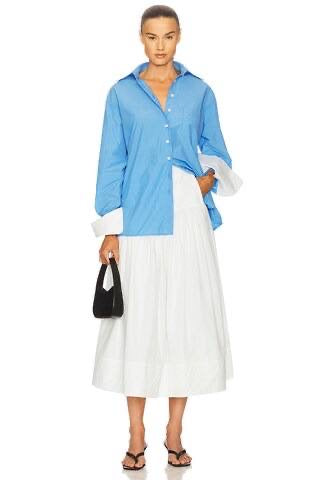 HS Midi Wrap Drop-Waist Tech Poplin Midi Skirt