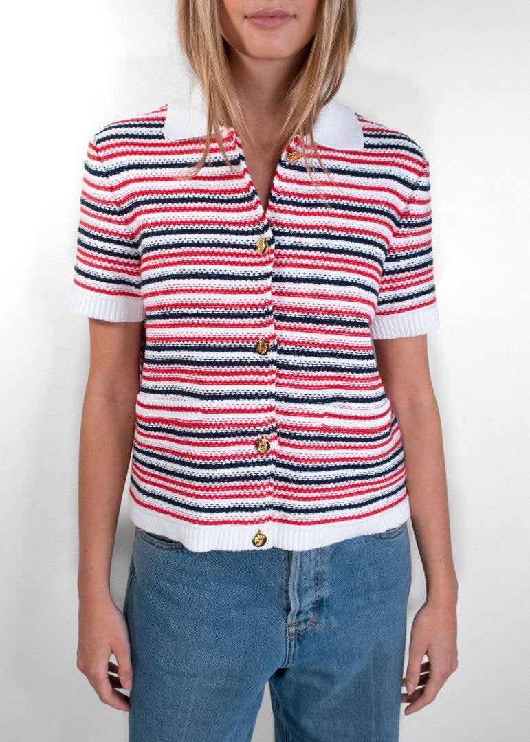 GC Striped Jacquard-knit Cotton-blend Polo Shirt