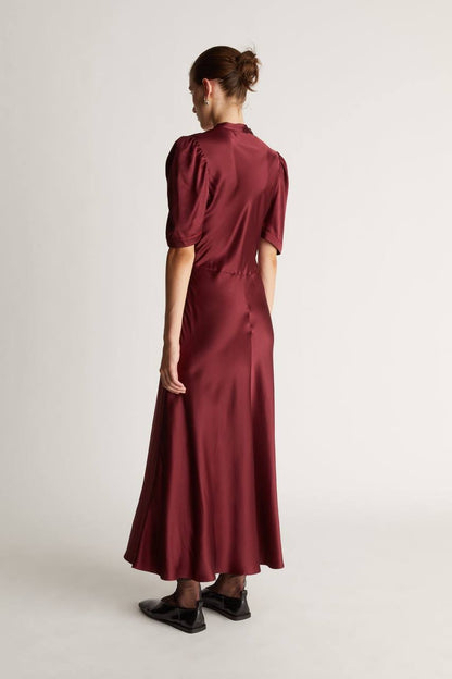 LM Stella Silk Satin Tie Midi Dress