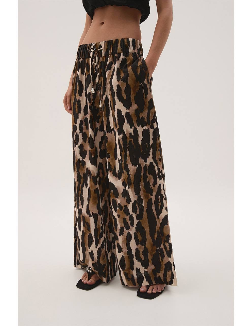 AJ Airlie Linen-Cotton Relaxed Pants