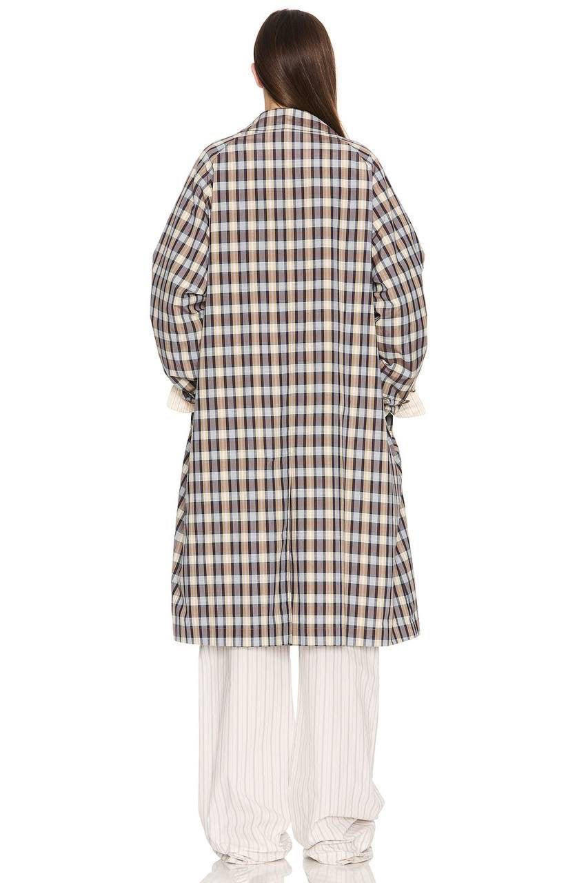 TR Tavishina Checked Silk-Cotton-Blend Poplin Coat