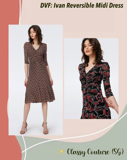 DVF Ivan Reversible Mesh Midi Dress