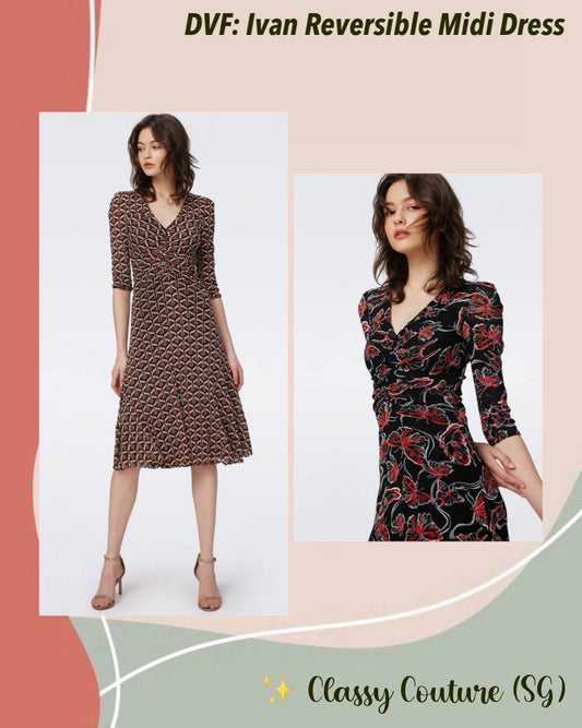 DVF Ivan Reversible Mesh Midi Dress