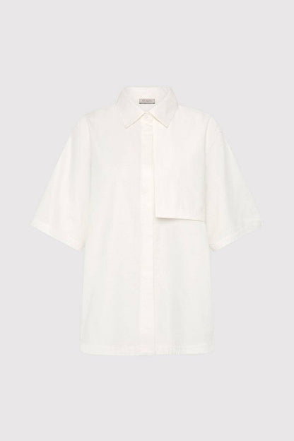 SA Utility Short Sleeve Cotton Shirt in White