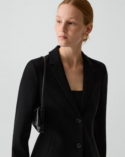 TH Fitted Blazer | Pleated Wide-Leg Pant 30" in Admiral Crepe