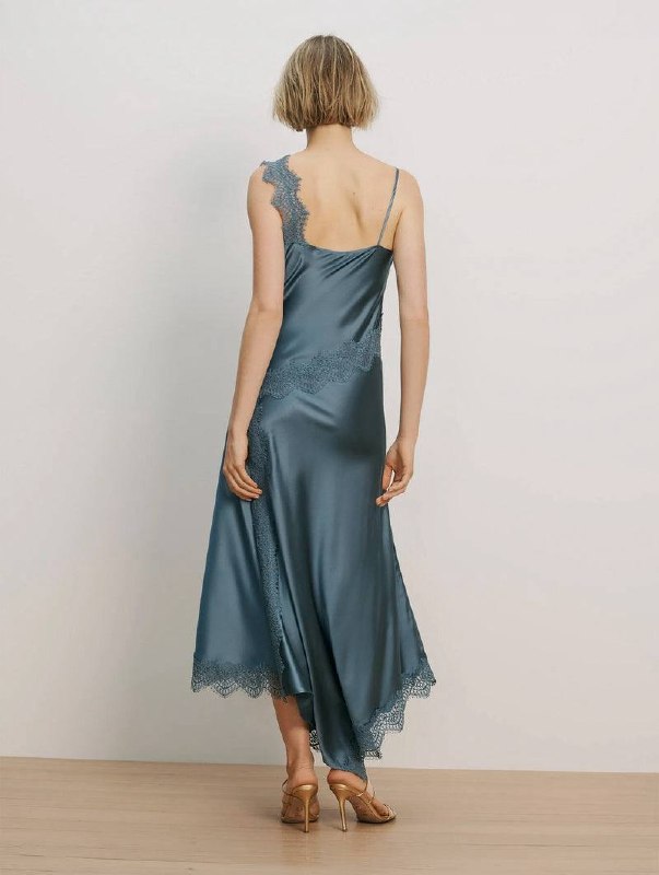 VB Vernon Lace Maxi Dress in Blue Steel