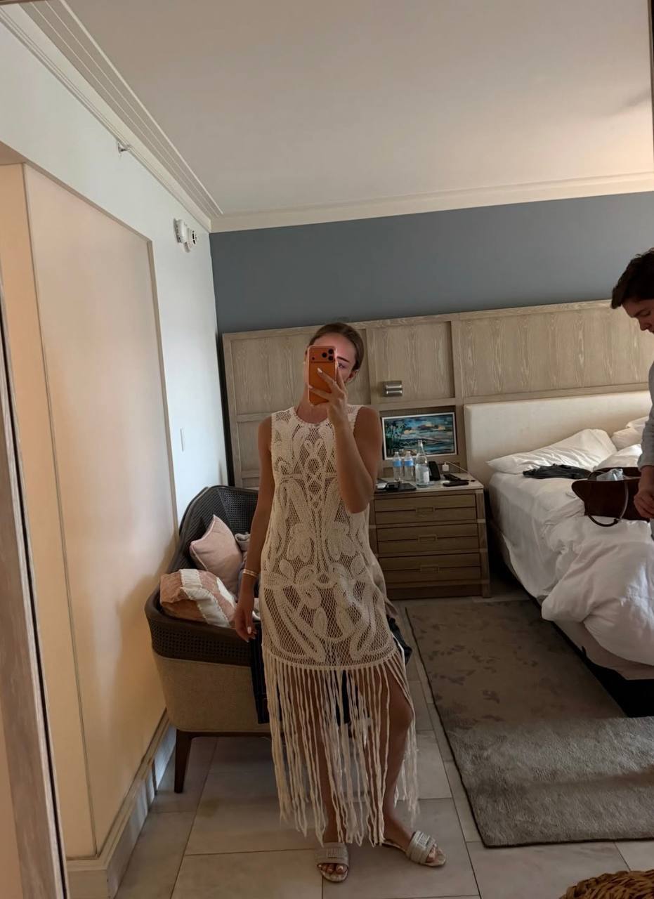 TG: Kim Fringed Crochet Dress