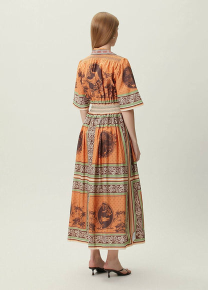 ALM Alberta Smocked Maxi Shirtdress