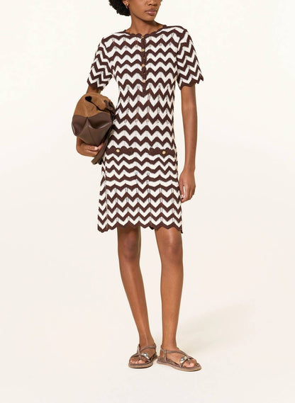 MJ Zigzag Crochet Mini Dress