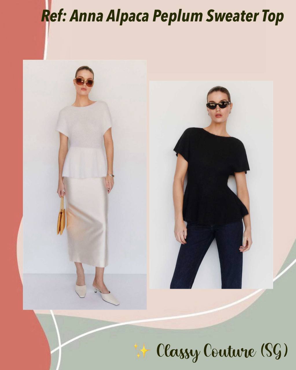 Ref Anna Alpaca Peplum Sweater Top