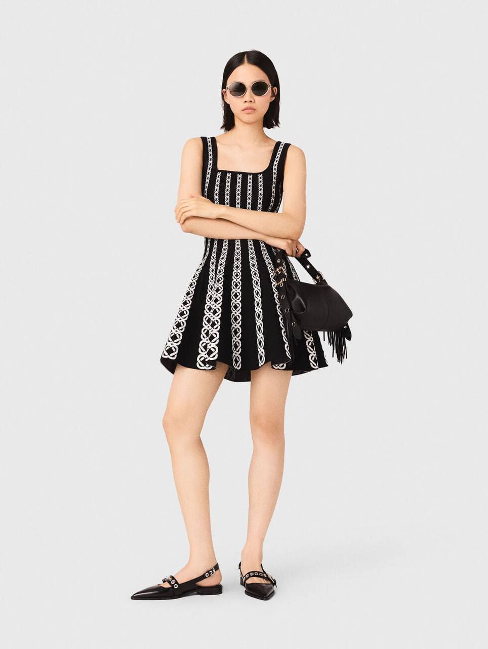 MJ Short Jacquard Knit Mini Dress