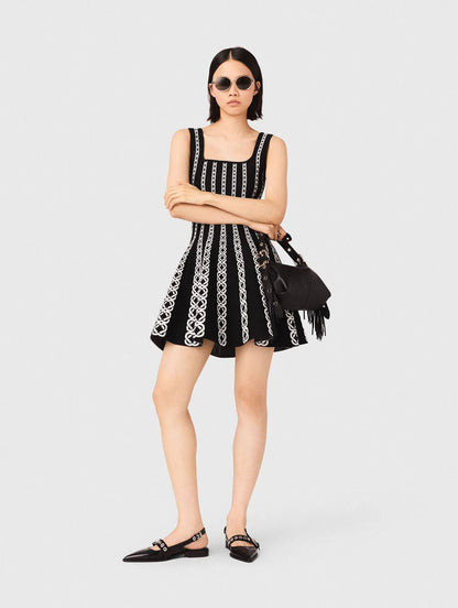 MJ Short Jacquard Knit Mini Dress