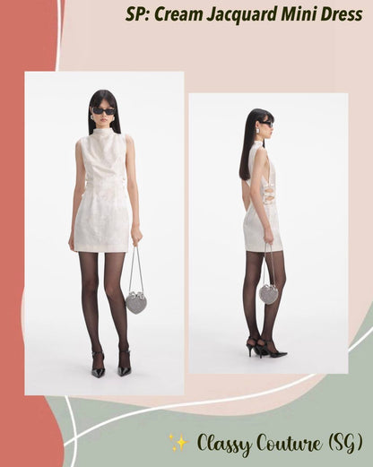SP Cream Jacquard Mini Dress