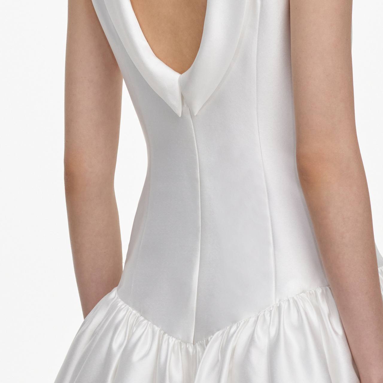 SP White Tafetta Bubble Hem Mini Dress