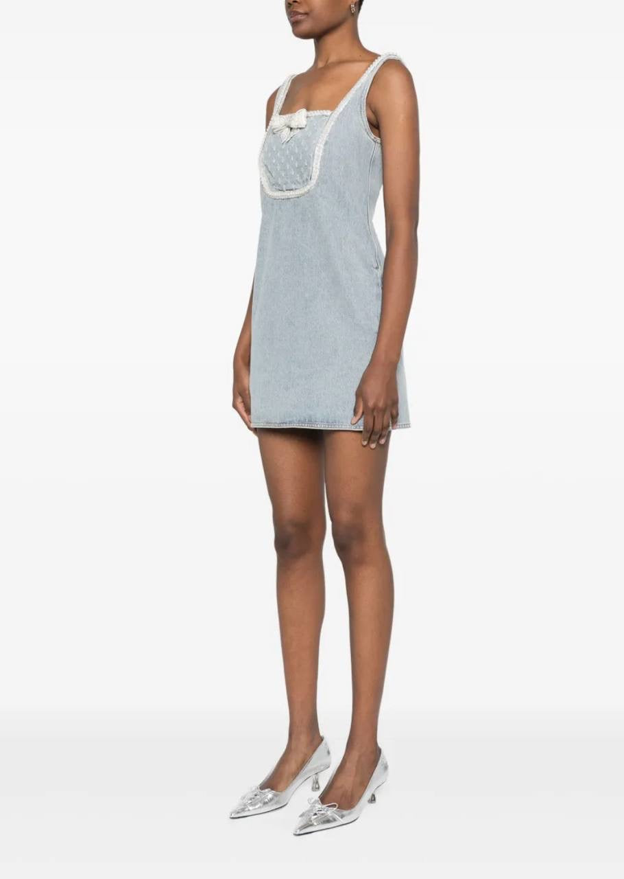 SP Light Blue Denim Bow Mini Dress