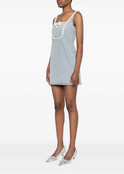 SP Light Blue Denim Bow Mini Dress