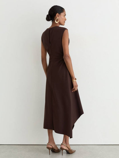RS Camilla Gathered-Detail Draped Midi Dress