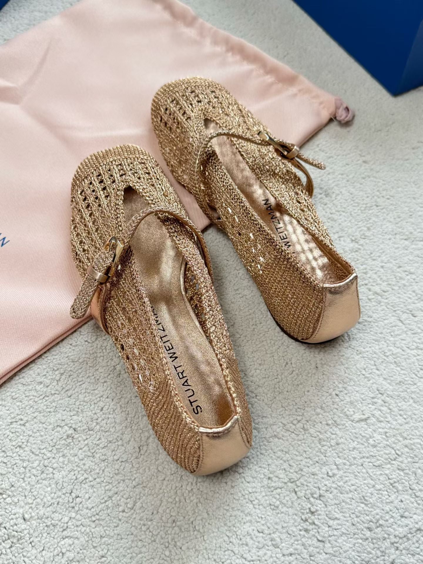 SW Leora Woven Crochet Mary Jane Ballet Flats