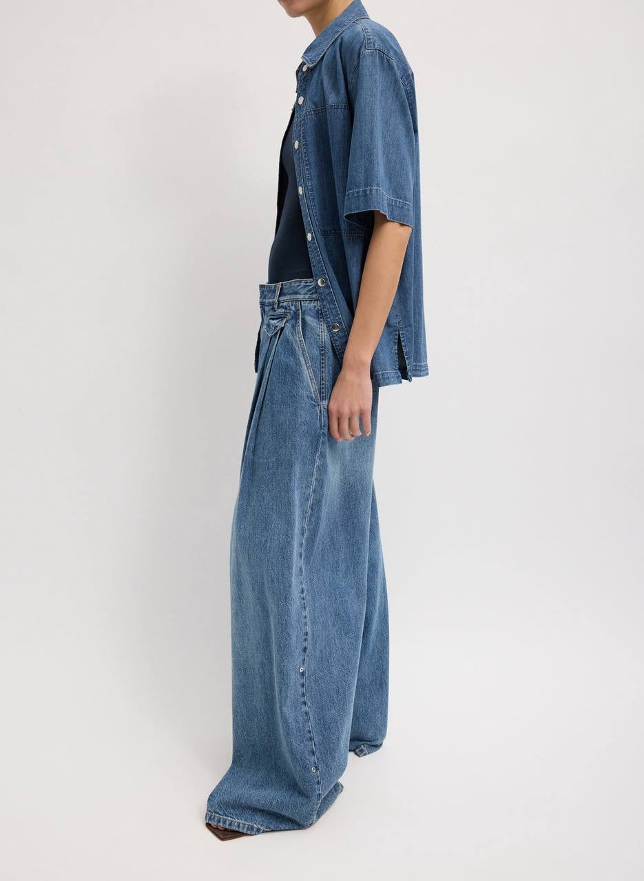 TB Spring Denim Triple Pleat Cotton Jeans