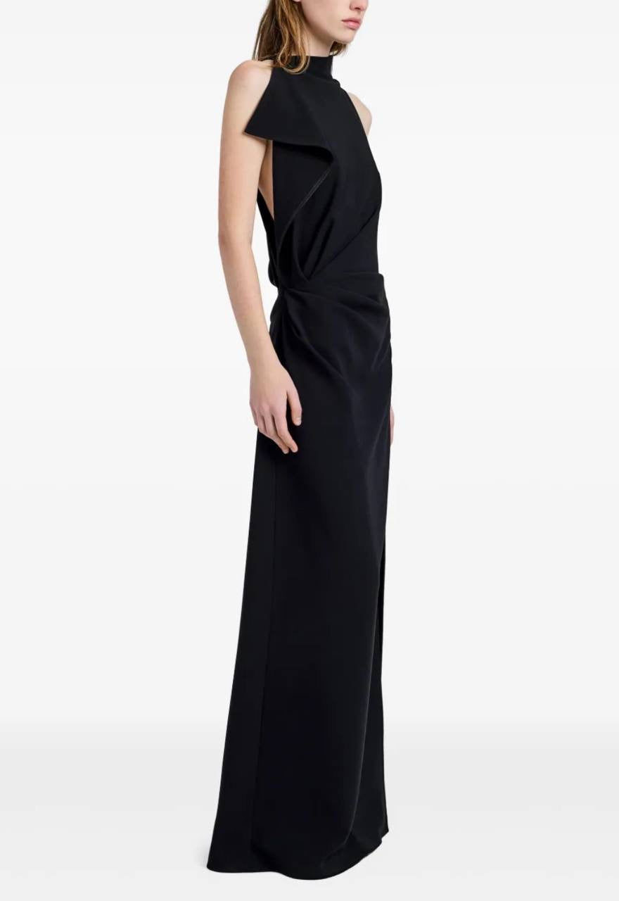PS Devyn Draped Matte Double Crepe Maxi Dress Gown