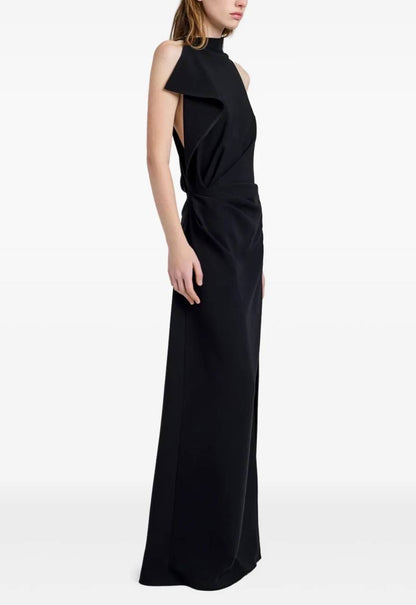 PS Devyn Draped Matte Double Crepe Maxi Dress Gown