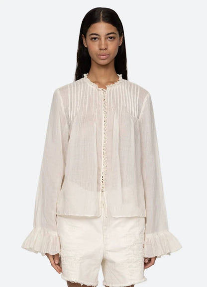 SE Thalia Pearl-Embellished Blouse