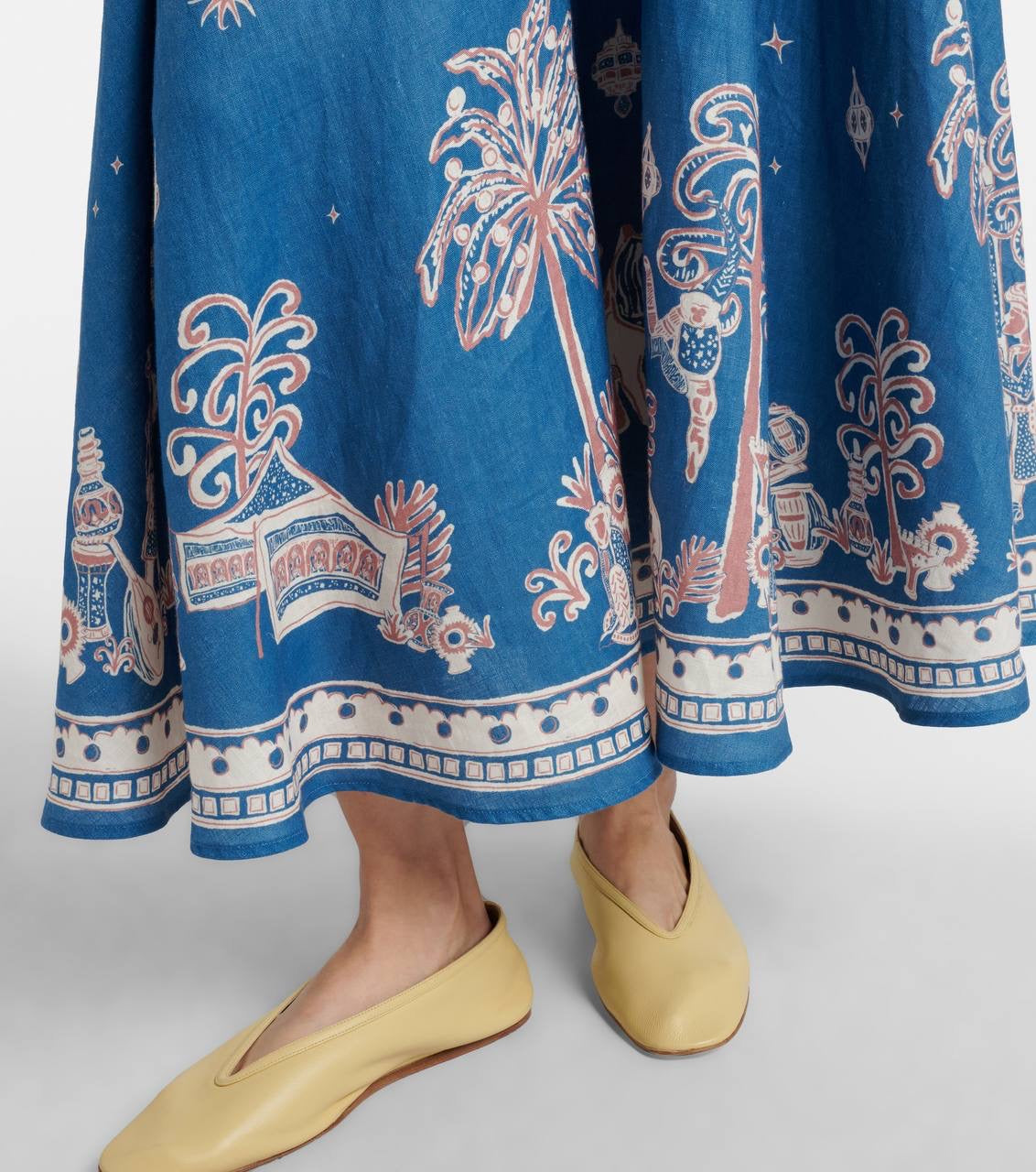 ALM Acacia Printed Linen Midi Dress Sundress