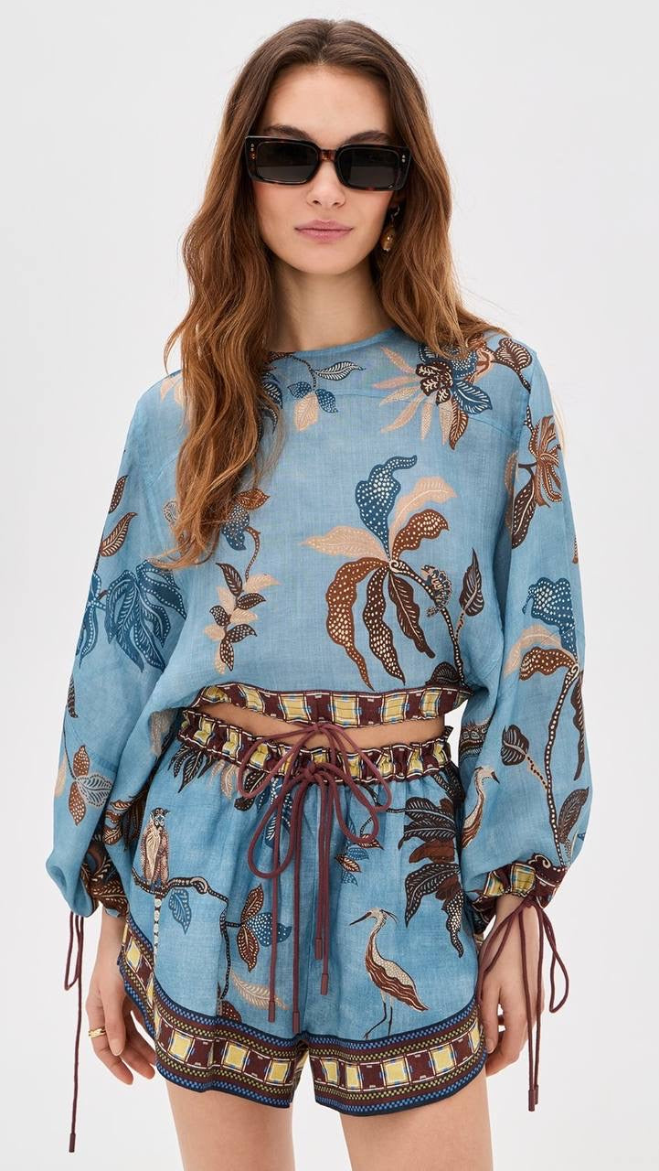 ALM Georgie Ramie Drawstring Top | Linen Shorts | Set