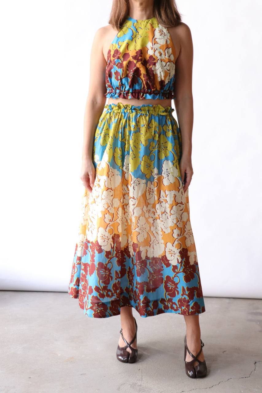 ALM Splice Crop Top | Midi Skirt