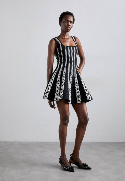 MJ Short Jacquard Knit Mini Dress